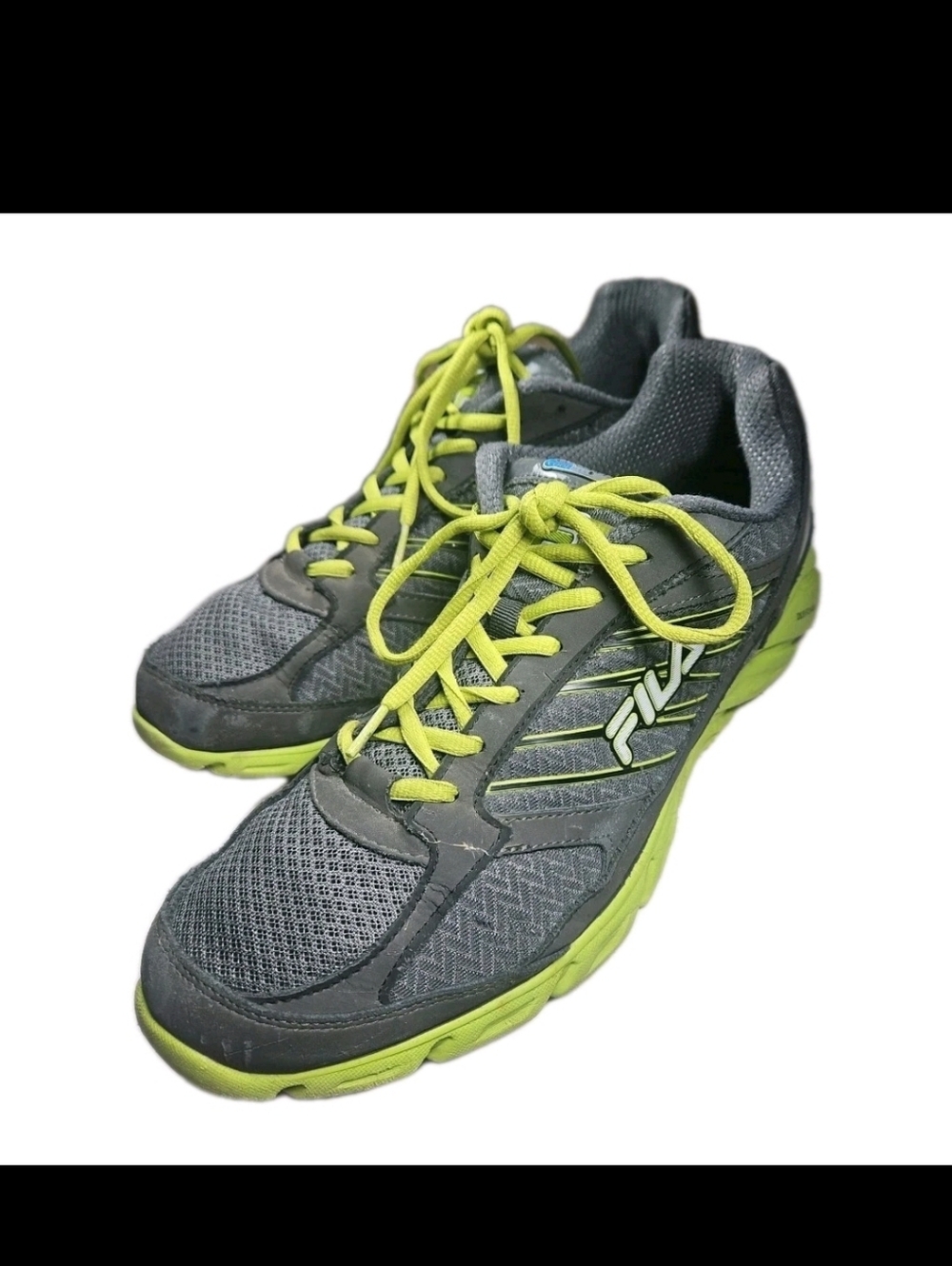 Fila CoolMax Sneaker Men12 Gray/Yellow Athletic Train Run Walk Gym[6D